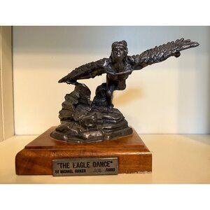 VTG ‘87 Michael Ricker The Eagle Dance Pewter Sculpture Closed LE Statue Signed